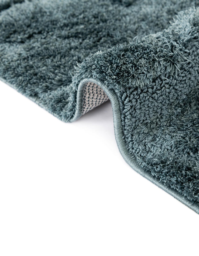Blue 2' 7 x 10' Floral Shag Runner Area Rug Thick Soft Touch Fluffy & Plush Shaggy Pile 100% Polyester With Cotton Backing Carpet for Interior Design for Sale at Rug Engine