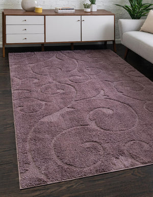 Violet 9' x 12' 2 Floral Shag Rectangle Area Rug Thick Soft Touch Fluffy & Plush Shaggy Pile 100% Polyester With Cotton Backing Carpet for Interior Design for Sale at Rug Engine