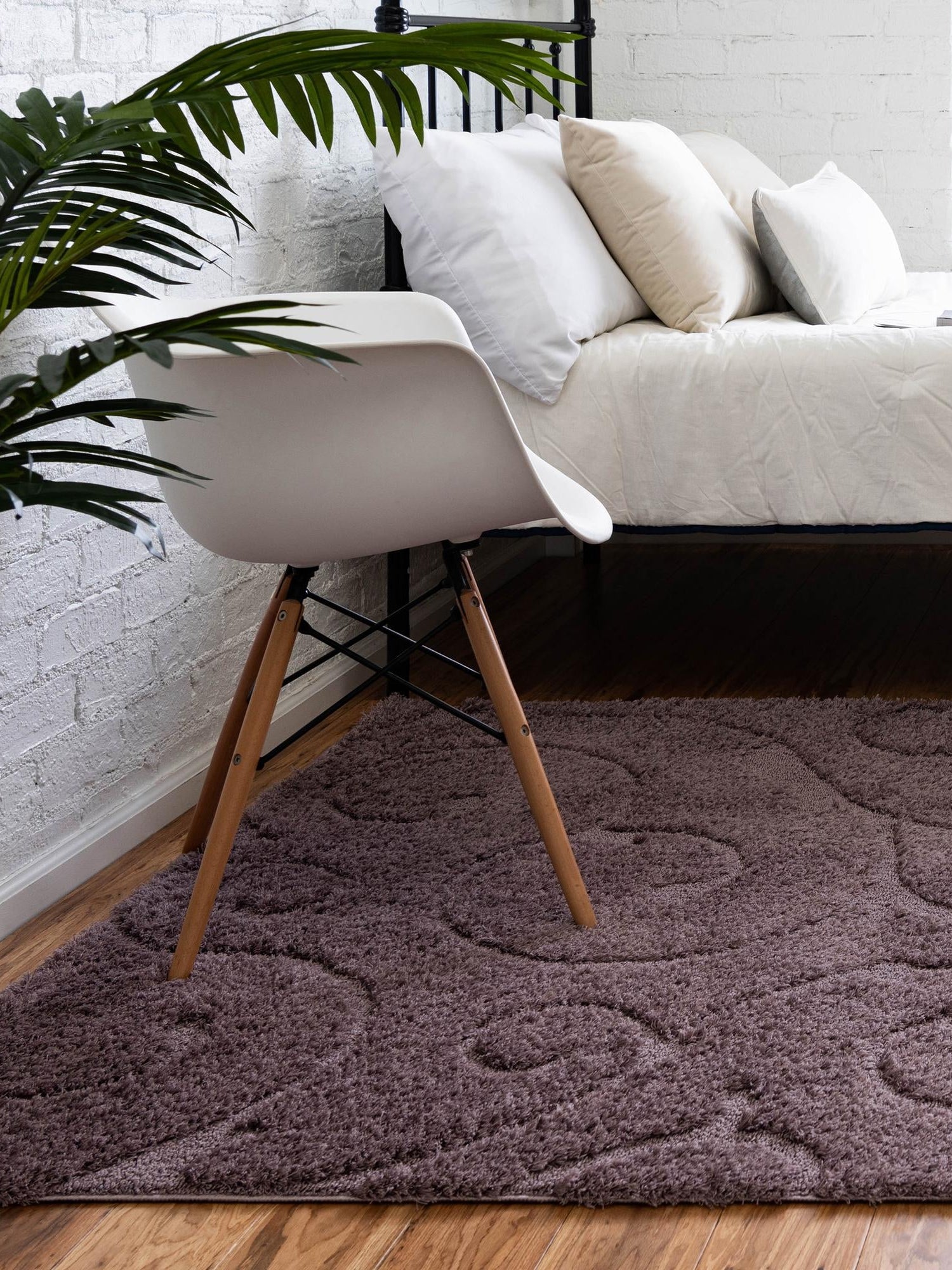 Violet 5' 1 x 8' Floral Shag Rectangle Area Rug Thick Soft Touch Fluffy & Plush Shaggy Pile 100% Polyester With Cotton Backing Carpet for Interior Design for Sale at Rug Engine