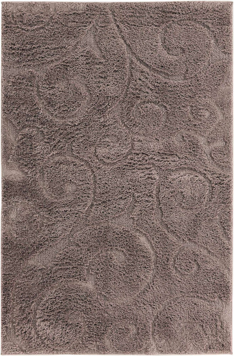 Violet 4' 1 x 6' 1 Floral Shag Rectangle Area Rug Thick Soft Touch Fluffy & Plush Shaggy Pile 100% Polyester With Cotton Backing Carpet for Interior Design for Sale at Rug Engine