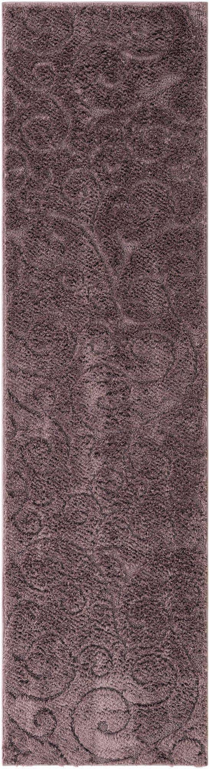 Violet 2' 7 x 10' Floral Shag Runner Area Rug Thick Soft Touch Fluffy & Plush Shaggy Pile 100% Polyester With Cotton Backing Carpet for Interior Design for Sale at Rug Engine