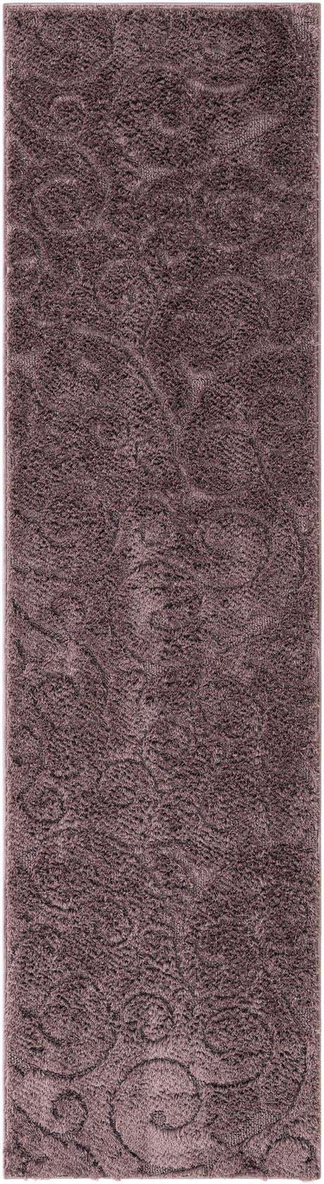 Violet 2' 7 x 10' Floral Shag Runner Area Rug Thick Soft Touch Fluffy & Plush Shaggy Pile 100% Polyester With Cotton Backing Carpet for Interior Design for Sale at Rug Engine