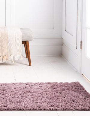 Violet 2' 7 x 10' Floral Shag Runner Area Rug Thick Soft Touch Fluffy & Plush Shaggy Pile 100% Polyester With Cotton Backing Carpet for Interior Design for Sale at Rug Engine