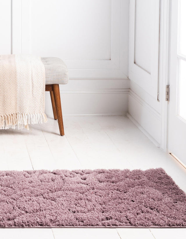 Violet 2' 7 x 10' Floral Shag Runner Area Rug Thick Soft Touch Fluffy & Plush Shaggy Pile 100% Polyester With Cotton Backing Carpet for Interior Design for Sale at Rug Engine