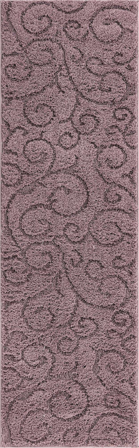 Violet 2' x 6' 9 Floral Shag Runner Area Rug Thick Soft Touch Fluffy & Plush Shaggy Pile 100% Polyester With Cotton Backing Carpet for Interior Design for Sale at Rug Engine