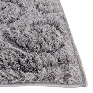 Dark Gray 2' x 7' Floral Shag Runner Rug