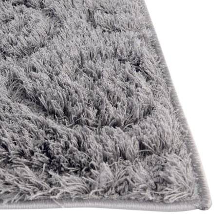 Dark Gray 2' 7 x 10' Floral Shag Runner Area Rug Thick Soft Touch Fluffy & Plush Shaggy Pile 100% Polyester With Cotton Backing Carpet for Interior Design for Sale at Rug Engine