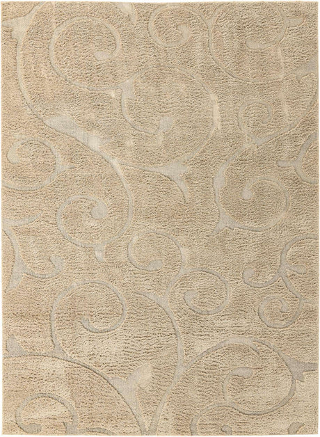 Light Brown 9' x 12' 2 Floral Shag Rectangle Area Rug Thick Soft Touch Fluffy & Plush Shaggy Pile 100% Polyester With Cotton Backing Carpet for Interior Design for Sale at Rug Engine