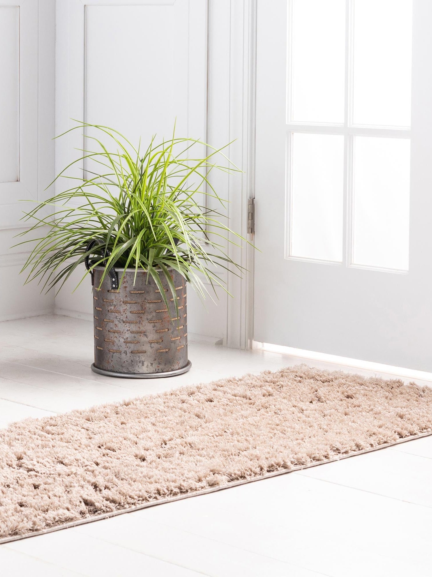 Light Brown 2' 7 x 10' Floral Shag Runner Area Rug Thick Soft Touch Fluffy & Plush Shaggy Pile 100% Polyester With Cotton Backing Carpet for Interior Design for Sale at Rug Engine