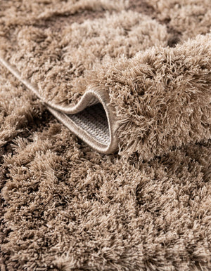 Light Brown 2' 7 x 10' Floral Shag Runner Area Rug Thick Soft Touch Fluffy & Plush Shaggy Pile 100% Polyester With Cotton Backing Carpet for Interior Design for Sale at Rug Engine