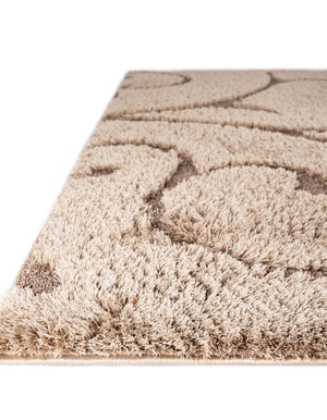 Light Brown 2' 7 x 10' Floral Shag Runner Area Rug Thick Soft Touch Fluffy & Plush Shaggy Pile 100% Polyester With Cotton Backing Carpet for Interior Design for Sale at Rug Engine