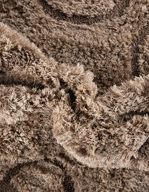 Light Brown 2' 7 x 10' Floral Shag Runner Area Rug Thick Soft Touch Fluffy & Plush Shaggy Pile 100% Polyester With Cotton Backing Carpet for Interior Design for Sale at Rug Engine