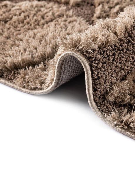 Light Brown 2' 7 x 10' Floral Shag Runner Area Rug Thick Soft Touch Fluffy & Plush Shaggy Pile 100% Polyester With Cotton Backing Carpet for Interior Design for Sale at Rug Engine