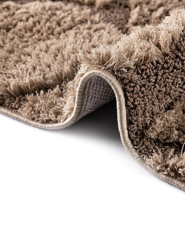 Light Brown 2' 7 x 10' Floral Shag Runner Area Rug Thick Soft Touch Fluffy & Plush Shaggy Pile 100% Polyester With Cotton Backing Carpet for Interior Design for Sale at Rug Engine