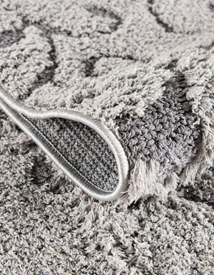 Light Gray and Gray 8' x 10' Floral Shag Rectangle Area Rug Thick Soft Touch Fluffy & Plush Shaggy Pile 100% Polyester With Cotton Backing Carpet for Interior Design for Sale at Rug Engine