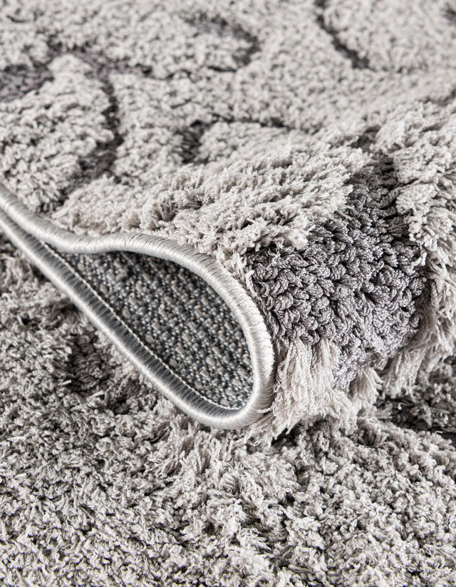 Light Gray and Gray 8' x 10' Floral Shag Rectangle Area Rug Thick Soft Touch Fluffy & Plush Shaggy Pile 100% Polyester With Cotton Backing Carpet for Interior Design for Sale at Rug Engine