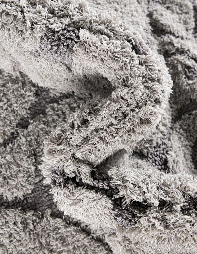 Light Gray and Gray 8' x 10' Floral Shag Rectangle Area Rug Thick Soft Touch Fluffy & Plush Shaggy Pile 100% Polyester With Cotton Backing Carpet for Interior Design for Sale at Rug Engine