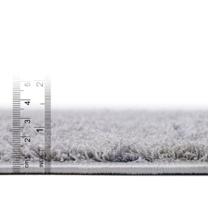 Light Gray and Gray 2' 7 x 10' Floral Shag Runner Area Rug Thick Soft Touch Fluffy & Plush Shaggy Pile 100% Polyester With Cotton Backing Carpet for Interior Design for Sale at Rug Engine