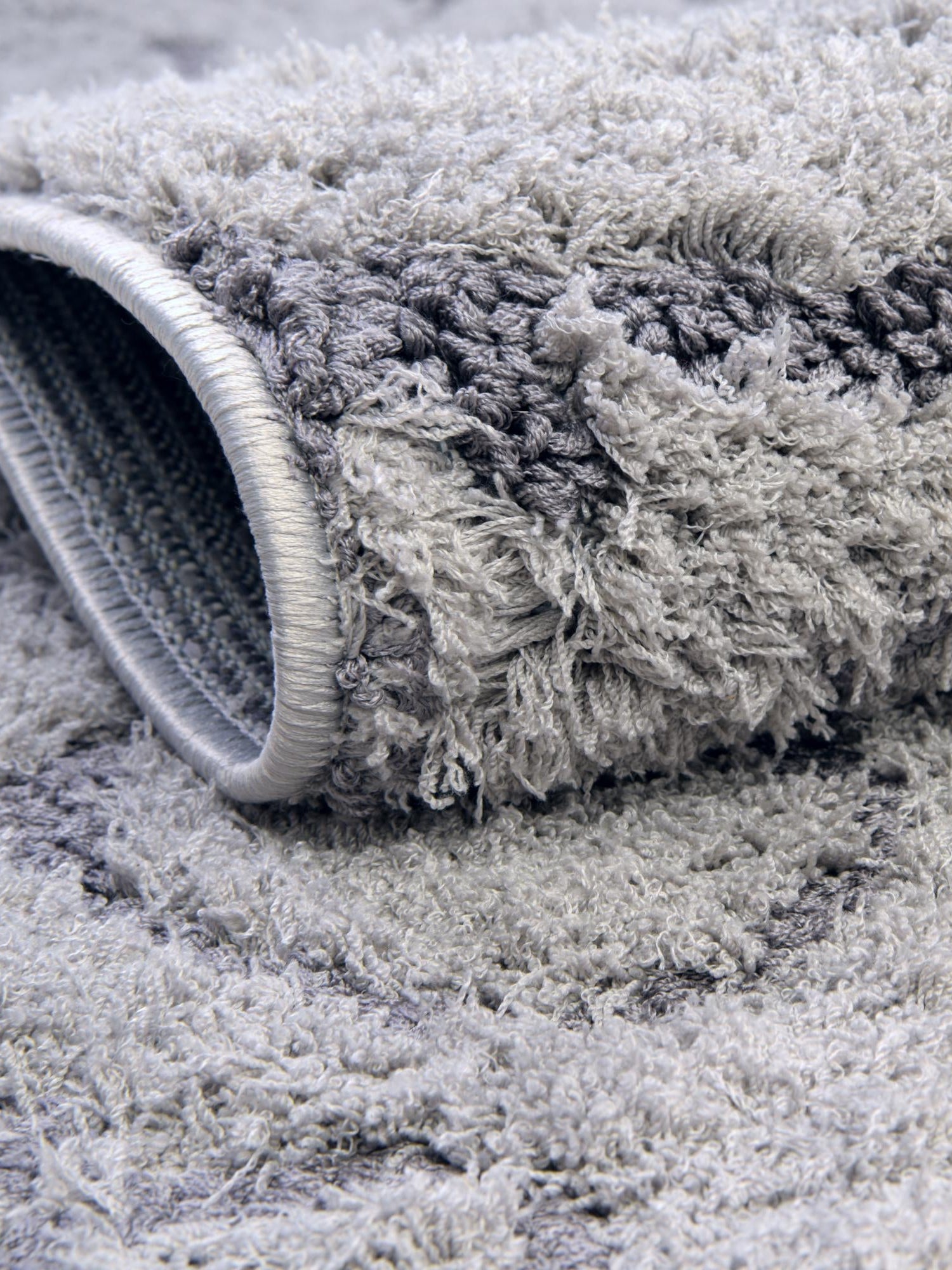 Light Gray and Gray 2' x 6' 9 Floral Shag Runner Area Rug Thick Soft Touch Fluffy & Plush Shaggy Pile 100% Polyester With Cotton Backing Carpet for Interior Design for Sale at Rug Engine