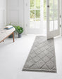 Gray 3' x 10' Trellis Shag Runner Rug
