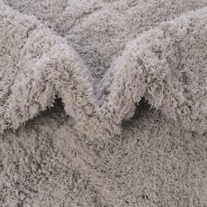 Gray 3' x 10' Trellis Shag Runner Rug