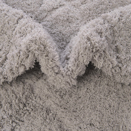 Gray 2' x 6' 9 Trellis Shag Runner Area Rug Thick Soft Touch Fluffy & Plush Shaggy Pile Geometric Modern Unique Carpet for Home Interior Design for Sale at Rug Engine