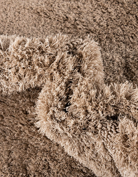 Beige 8' x 10' Trellis Shag Rectangle Area Rug Thick Soft Touch Fluffy & Plush Shaggy Pile Geometric Modern Unique Carpet for Home Interior Design for Sale at Rug Engine