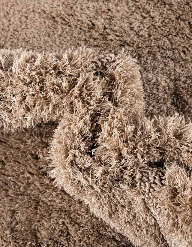Beige 4' x 6' Trellis Shag Rectangle Area Rug Thick Soft Touch Fluffy & Plush Shaggy Pile