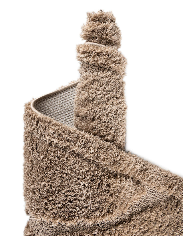 Beige 2' 7 x 10' Trellis Shag Runner Area Rug Thick Soft Touch Fluffy & Plush Shaggy Pile