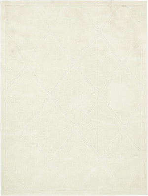 Ivory 9' x 12' Trellis Shag Rectangle Area Rug Thick Soft Touch Fluffy & Plush Shaggy Pile