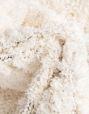 Ivory 7' 1 x 10' Trellis Shag Rectangle Area Rug Thick Soft Touch Fluffy & Plush Shaggy Pile