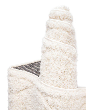 Ivory 3' 3 x 5' 3 Trellis Shag Rectangle Area Rug Thick Soft Touch Fluffy & Plush Shaggy Pile