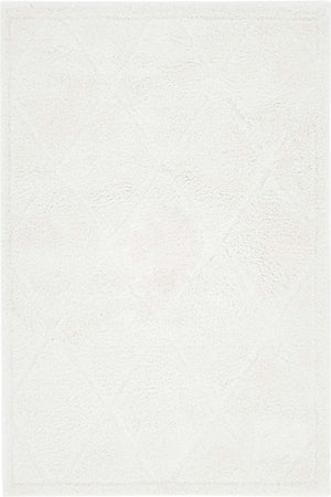 Ivory 4' x 6' Trellis Shag Rectangle Area Rug Thick Soft Touch Fluffy & Plush Shaggy Pile