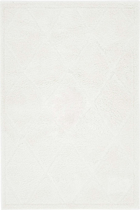 Ivory 4' x 6' Trellis Shag Rectangle Area Rug Thick Soft Touch Fluffy & Plush Shaggy Pile
