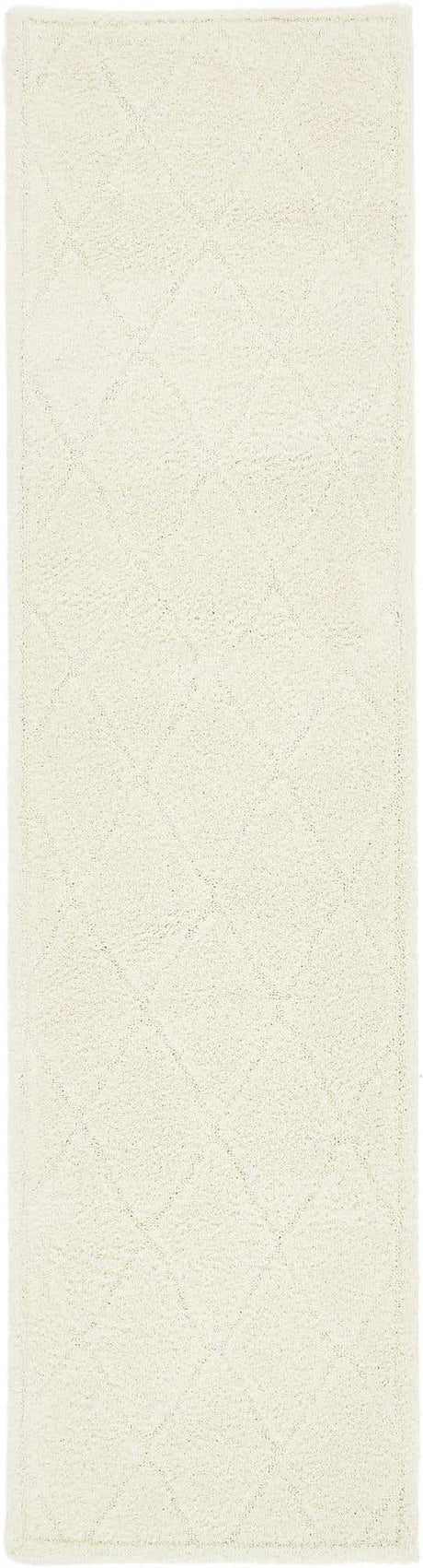 Ivory 2' 7 x 10' Trellis Shag Runner Area Rug Thick Soft Touch Fluffy & Plush Shaggy Pile