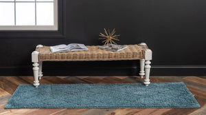 Light Blue 3' x 10' Trellis Shag Runner Rug