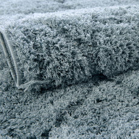Light Blue 2' 7 x 10' Trellis Shag Runner Area Rug Thick Soft Touch Fluffy & Plush Shaggy Pile Geometric Modern Unique Carpet for Home Interior Design for Sale at Rug Engine