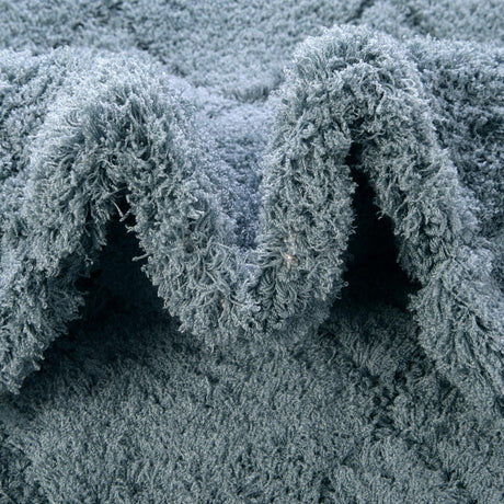 Light Blue 2' 7 x 10' Trellis Shag Runner Area Rug Thick Soft Touch Fluffy & Plush Shaggy Pile Geometric Modern Unique Carpet for Home Interior Design for Sale at Rug Engine