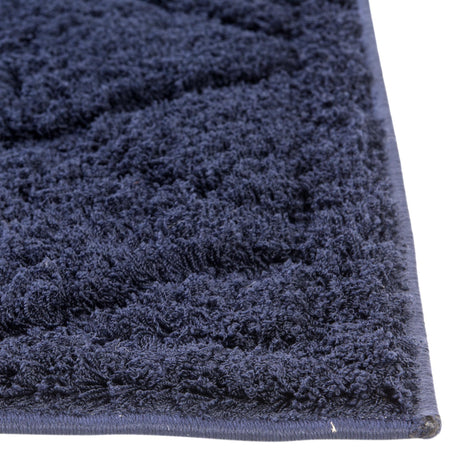 Navy Blue 4' 1 x 6' 1 Trellis Shag Rectangle Area Rug Thick Soft Touch Fluffy & Plush Shaggy Pile Geometric Modern Unique Carpet for Home Interior Design for Sale at Rug Engine