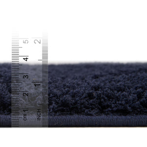 Navy Blue 2' 7 x 10' Trellis Shag Runner Area Rug Thick Soft Touch Fluffy & Plush Shaggy Pile