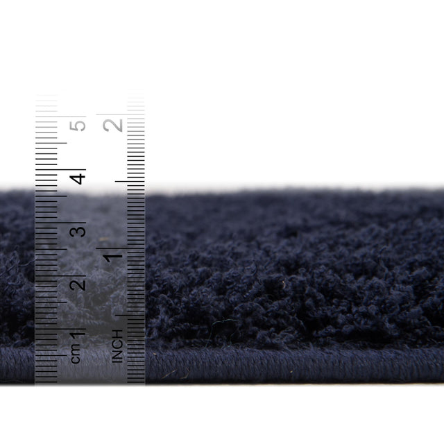 Navy Blue 2' 7 x 10' Trellis Shag Runner Area Rug Thick Soft Touch Fluffy & Plush Shaggy Pile