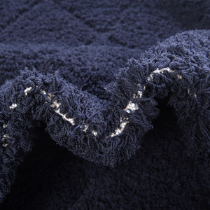 Navy Blue 2' 7 x 10' Trellis Shag Runner Area Rug Thick Soft Touch Fluffy & Plush Shaggy Pile
