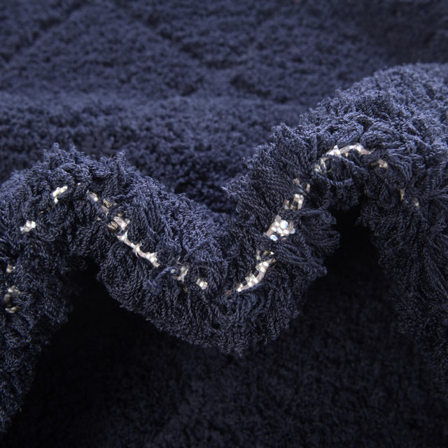 Navy Blue 2' 7 x 10' Trellis Shag Runner Area Rug Thick Soft Touch Fluffy & Plush Shaggy Pile