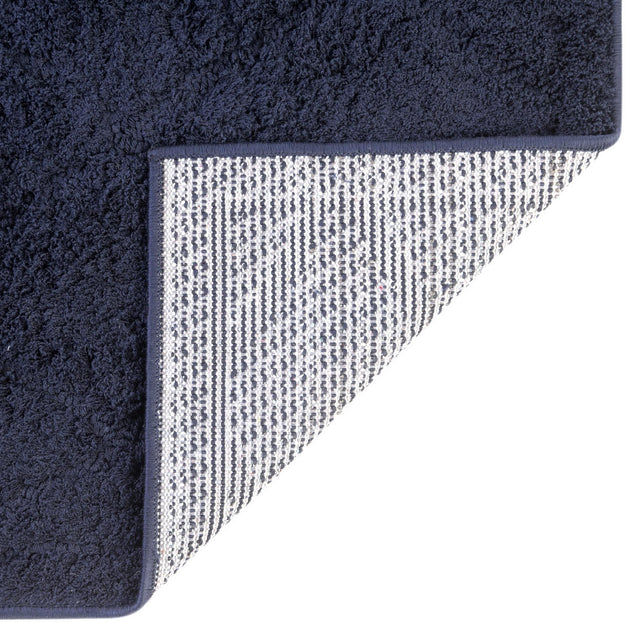 Navy Blue 2' 7 x 10' Trellis Shag Runner Area Rug Thick Soft Touch Fluffy & Plush Shaggy Pile