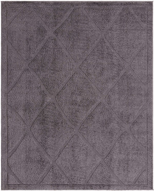Dark Gray 8' x 10' Trellis Shag Rectangle Area Rug Thick Soft Touch Fluffy & Plush Shaggy Pile