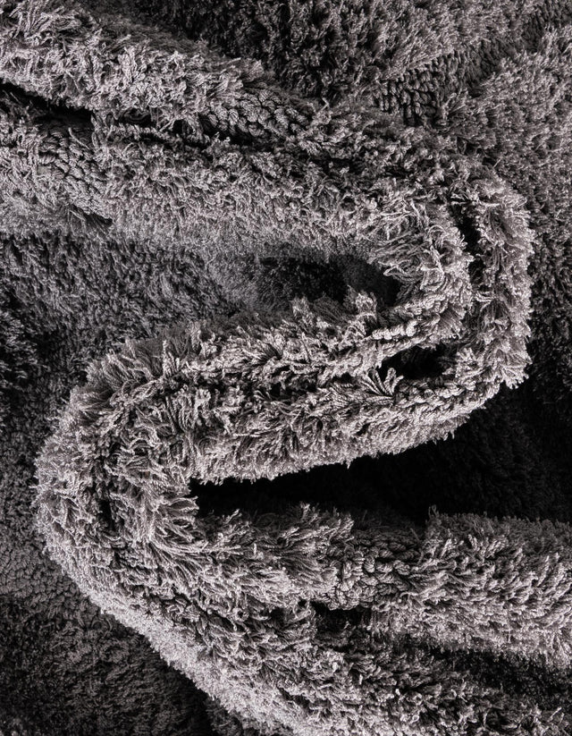 Dark Gray 9' x 12' 2 Trellis Shag Rectangle Area Rug Thick Soft Touch Fluffy & Plush Shaggy Pile