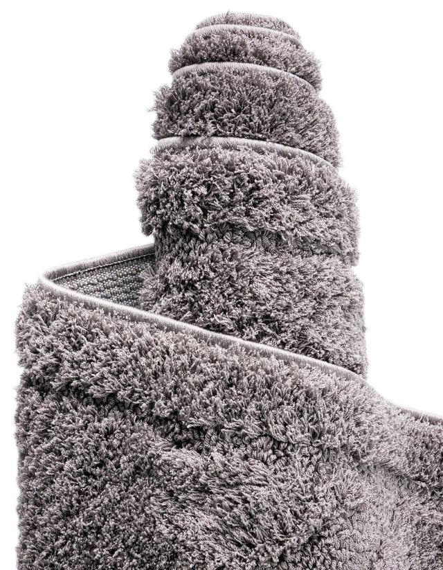 Dark Gray 8' x 10' Trellis Shag Rectangle Area Rug Thick Soft Touch Fluffy & Plush Shaggy Pile