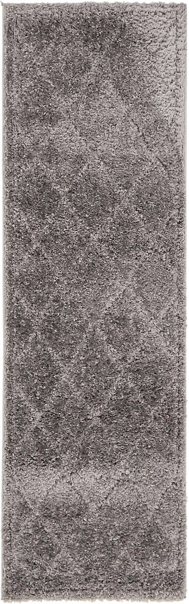 Dark Gray 2' x 6' 9 Trellis Shag Runner Area Rug Thick Soft Touch Fluffy & Plush Shaggy Pile