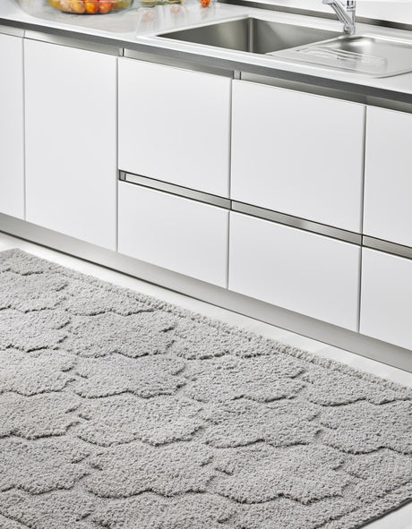 Gray 8' x 10' Trellis Shag Rectangle Area Rug Thick Soft Touch Fluffy & Plush Shaggy Pile Geometric Modern Unique Carpet for Home Interior Design for Sale at Rug Engine