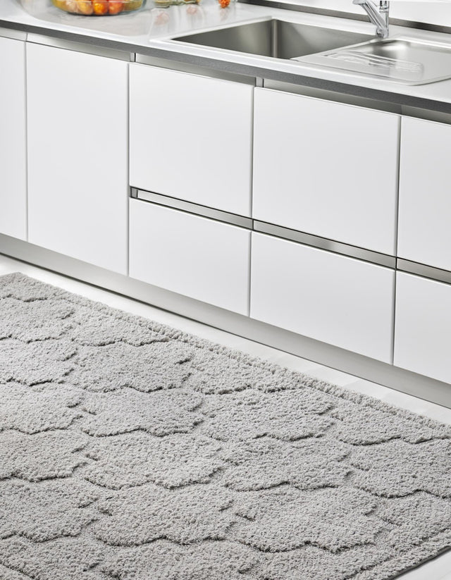 Gray 8' x 10' Trellis Shag Rectangle Area Rug Thick Soft Touch Fluffy & Plush Shaggy Pile